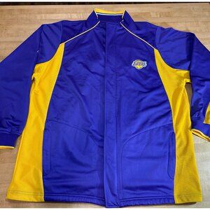 LA Lakers Reebok Zip-Up Light Weight Jacket Basketball NBA Purple Gold XL NICE!